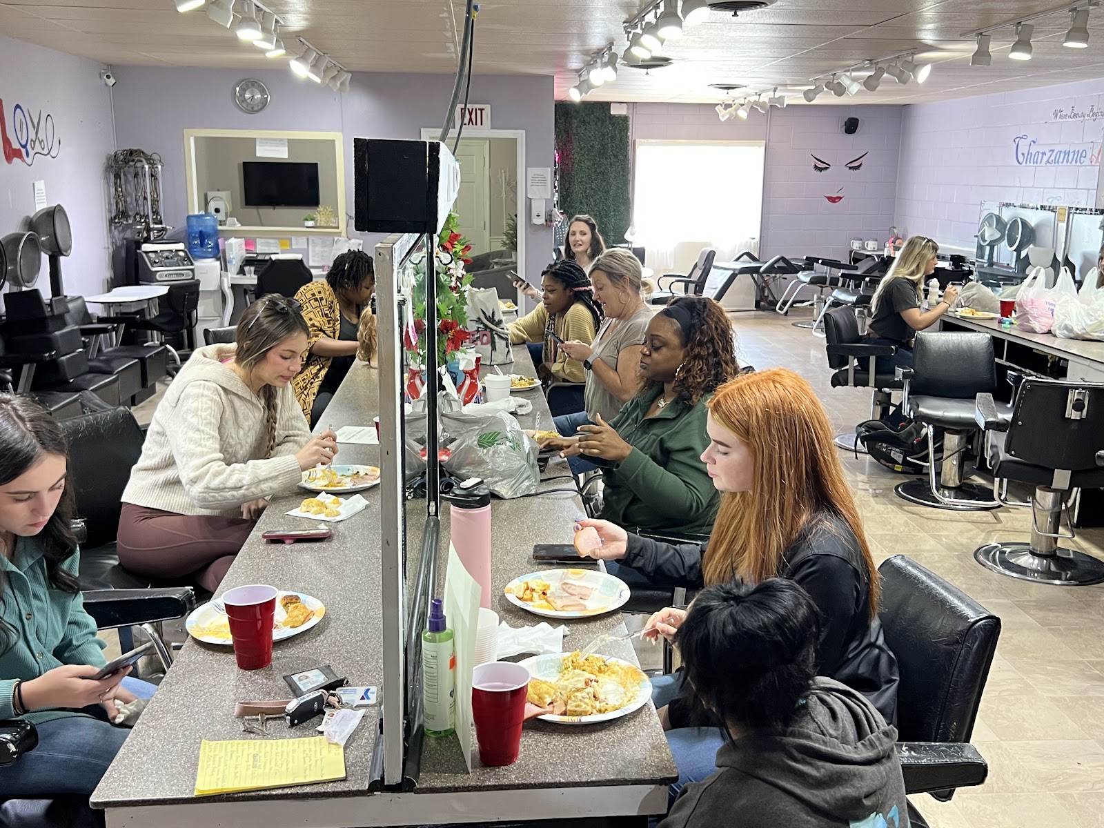 Charzanne Beauty College nail work in Greenwood, South Carolina